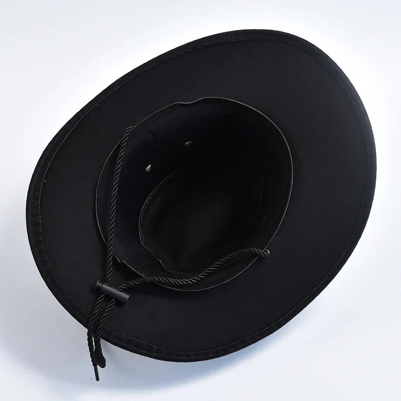 Elegant men's wide brim western hat, perfect for sun protection and a classic outdoor look.