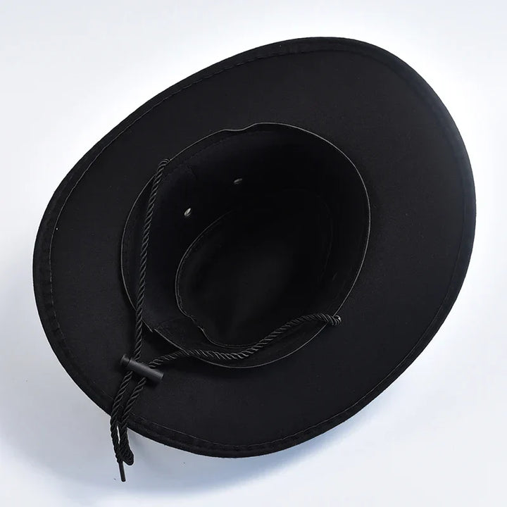 Elegant men's wide brim western hat, perfect for sun protection and a classic outdoor look.