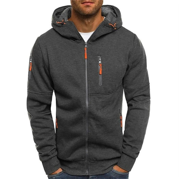 Soft men's fleece zip-up hoodie, designed for ultimate comfort, everyday style, and versatile casual fashion.