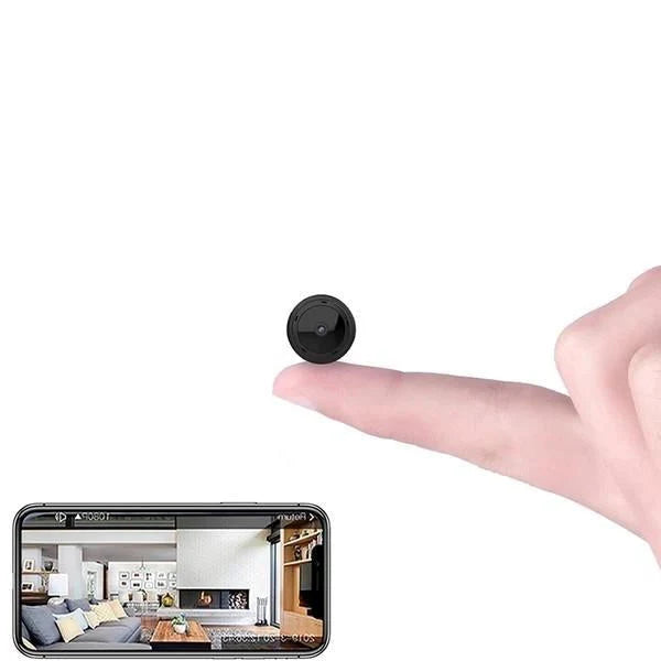 Mini WiFi Home Security Camera with Night Vision, 1080p, motion detection for discreet surveillance & baby/pet monitoring.