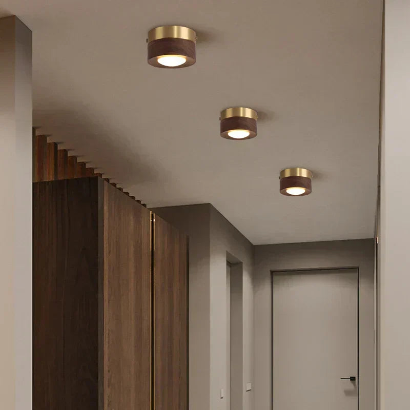 Sleek minimalist wooden LED ceiling light, perfect for contemporary homes & offices.