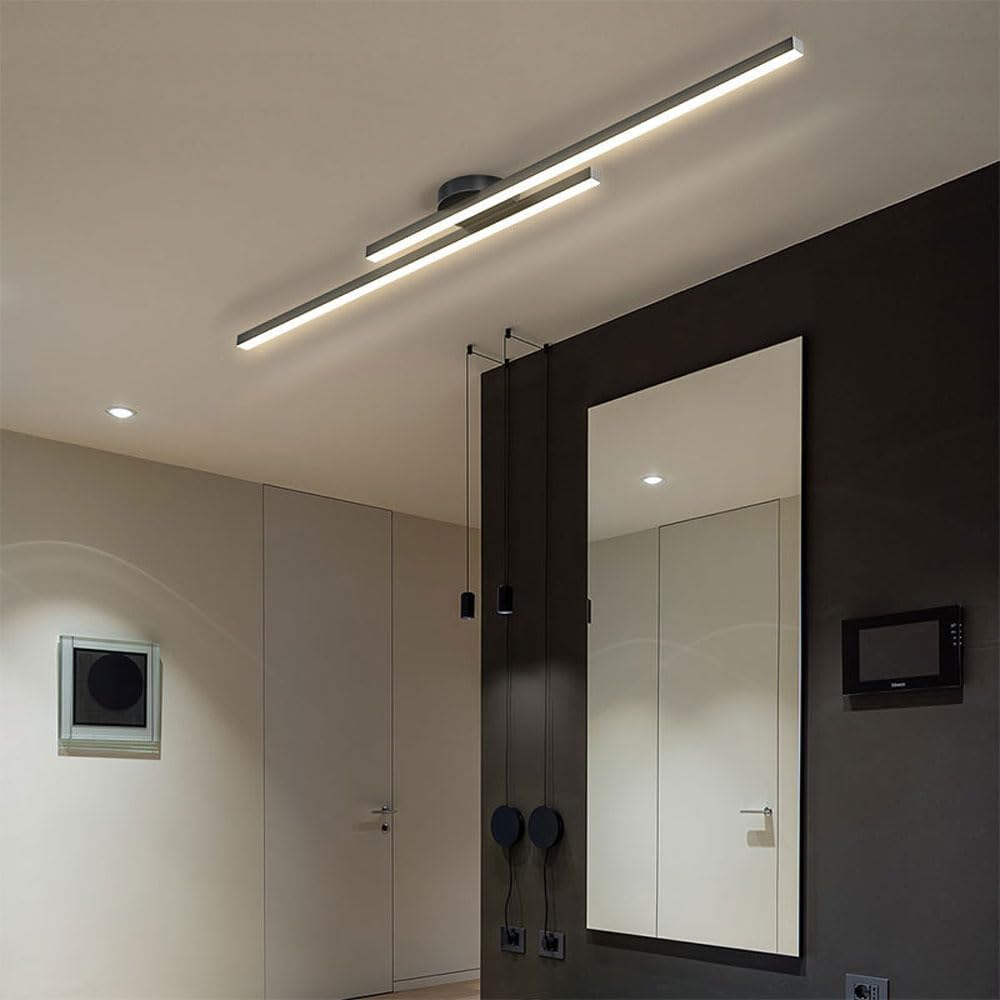 "Modern aluminium semi flush mount LED ceiling light with sleek design, energy-efficient illumination, and multiple finishes.