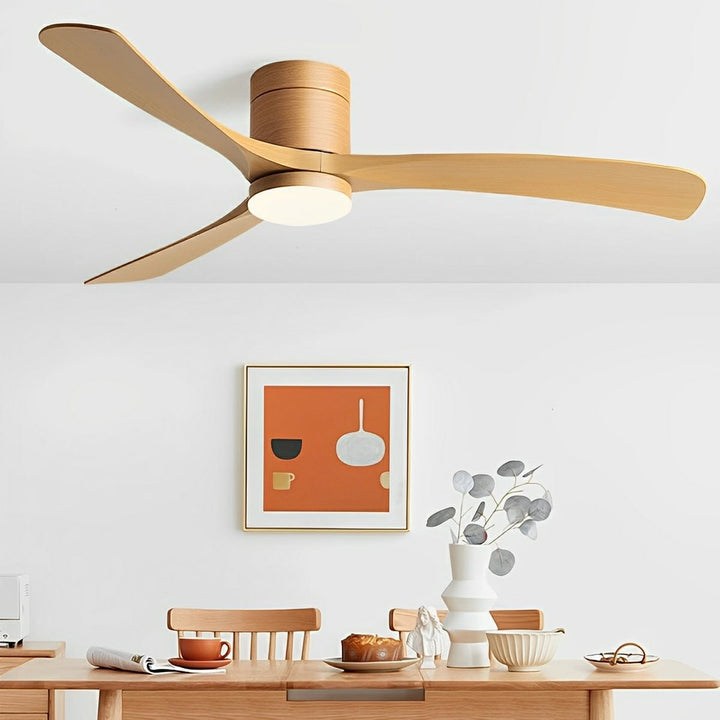 Contemporary LED ceiling fan with a modern design, enhancing any room's decor and comfort.