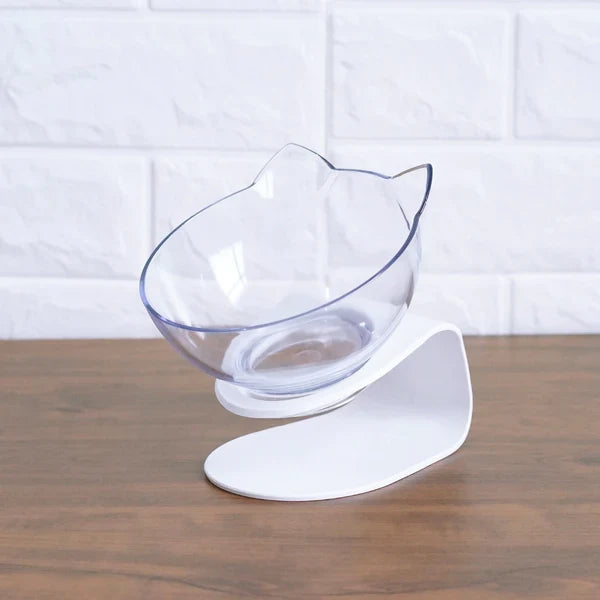 Ergonomic elevated cat bowl, anti-vomit design for better digestion & comfortable eating. Easy clean pet feeder.
