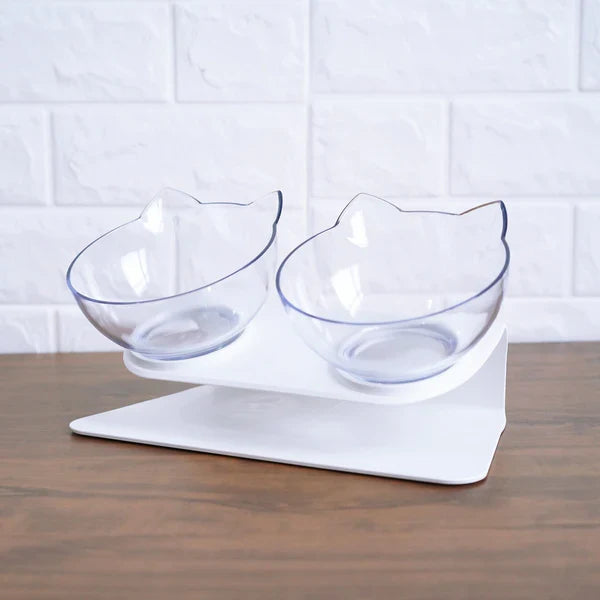 Comfort-focused elevated cat bowl with non-slip base, aiding digestion & preventing strain. Essential pet supply.