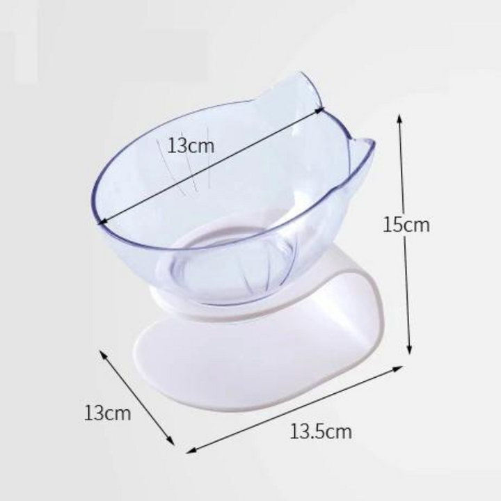 Health-promoting elevated cat bowl for improved digestion & reduced neck strain. Easy to clean pet food accessory.