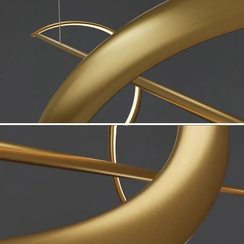 Modern LED pendant lamp with wavy metal and acrylic design, providing elegant illumination for stylish interior decor.