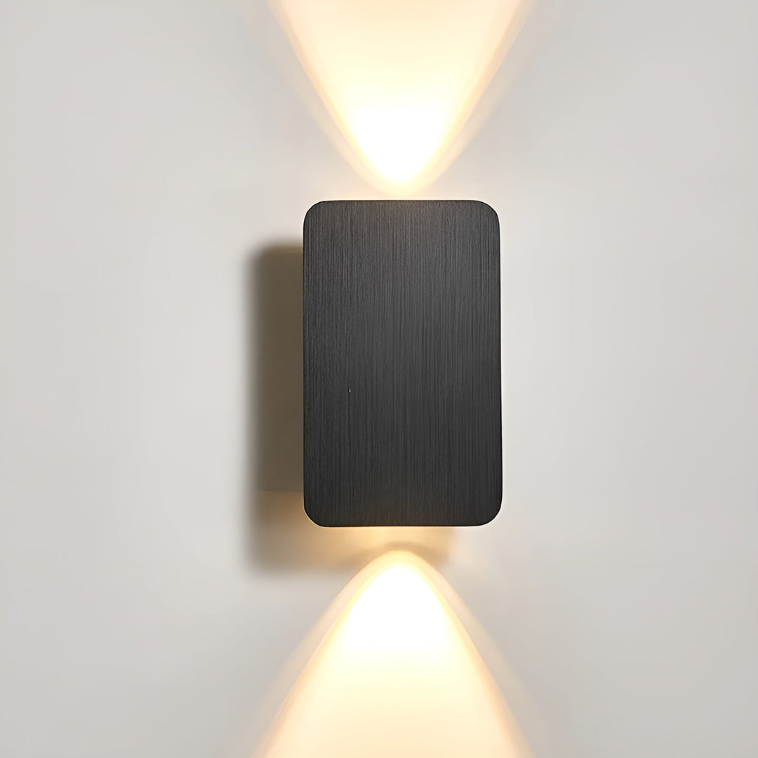 Sleek LED wall lamp with up/down light for modern homes, energy-efficient indoor lighting.
