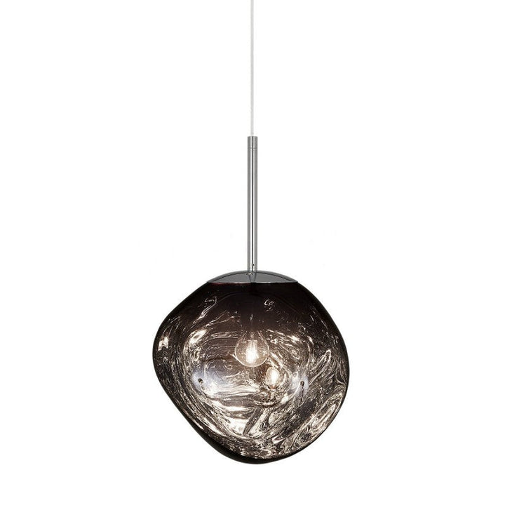 Artistic Melt design pendant, metallic contemporary light for a stylish home ambiance.