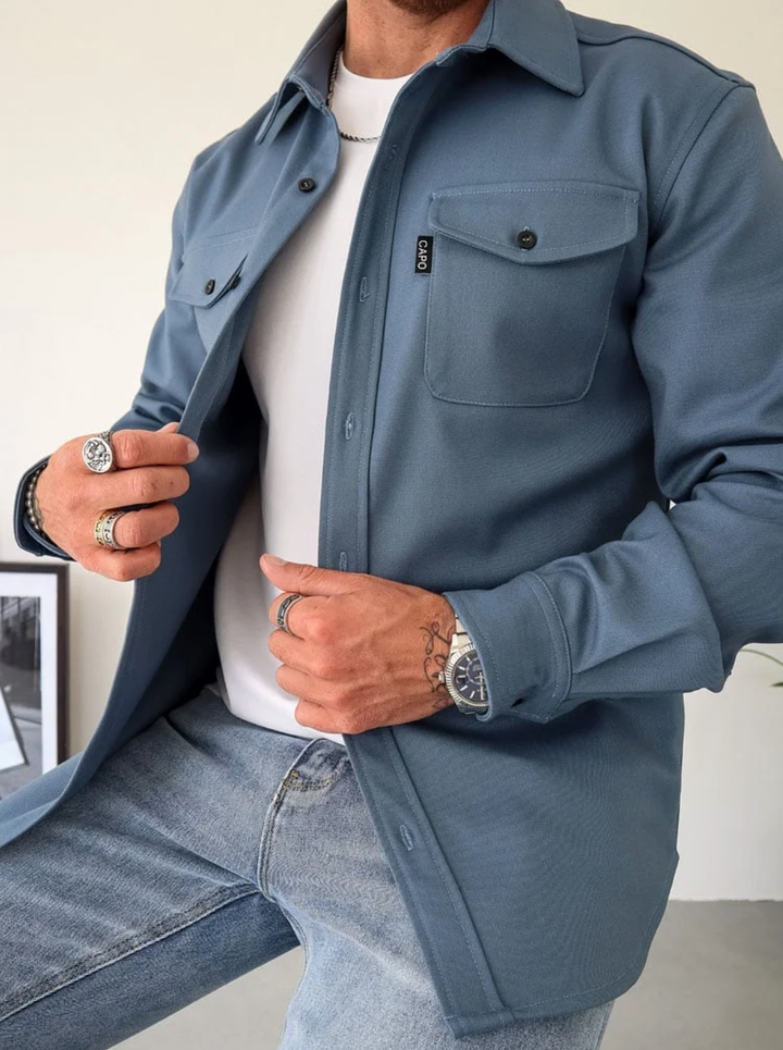 Comfortable men's dress shirt, long sleeve, offering a modern look for any occasion.