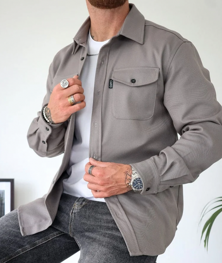 Elevate your style with this men's modern dress shirt, suitable for formal or casual wear.