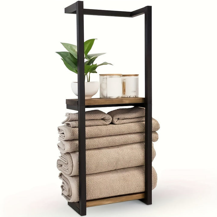 Durable stainless steel wall-mounted towel rack, efficient space-saving bathroom storage for any home.