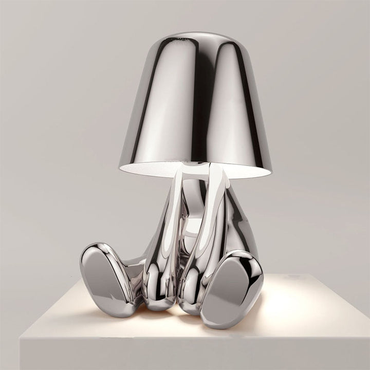 Modern wireless lamp with rechargeable battery, warm glow, sleek design, ideal for home decor, available in various colors.