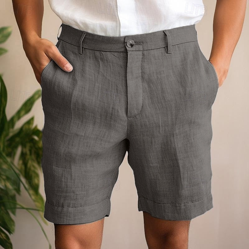 Men's versatile brown chino shorts, offering everyday comfort and smart casual style for summer wear.