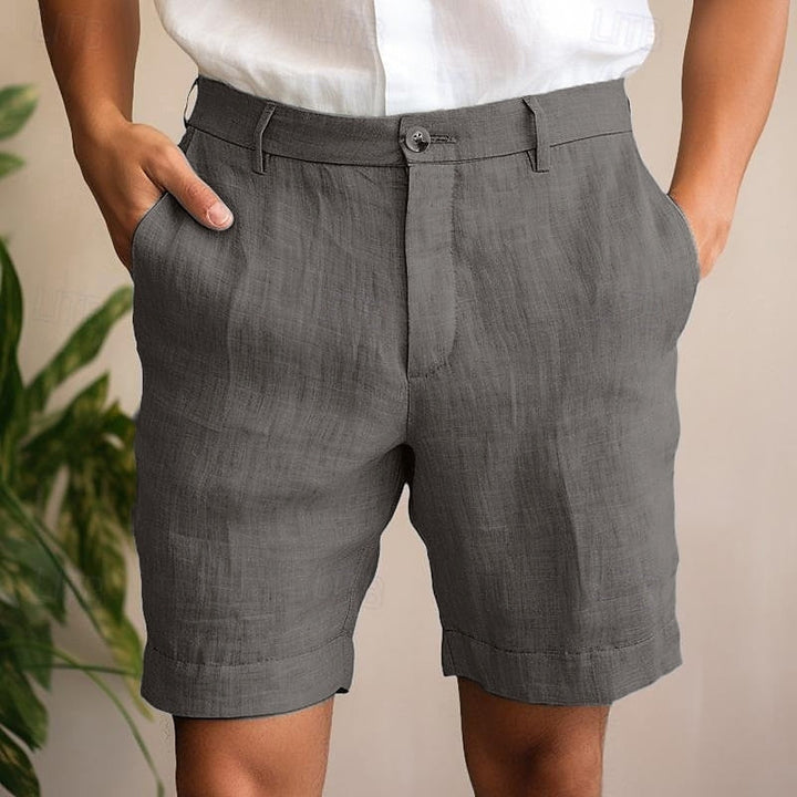 Men's versatile brown chino shorts, offering everyday comfort and smart casual style for summer wear.