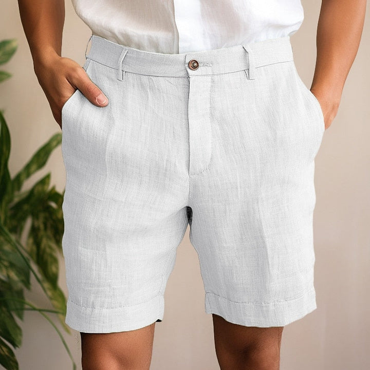 Stylish black men's chino shorts, offering comfort and versatility for summer casual wear and smart-casual looks.