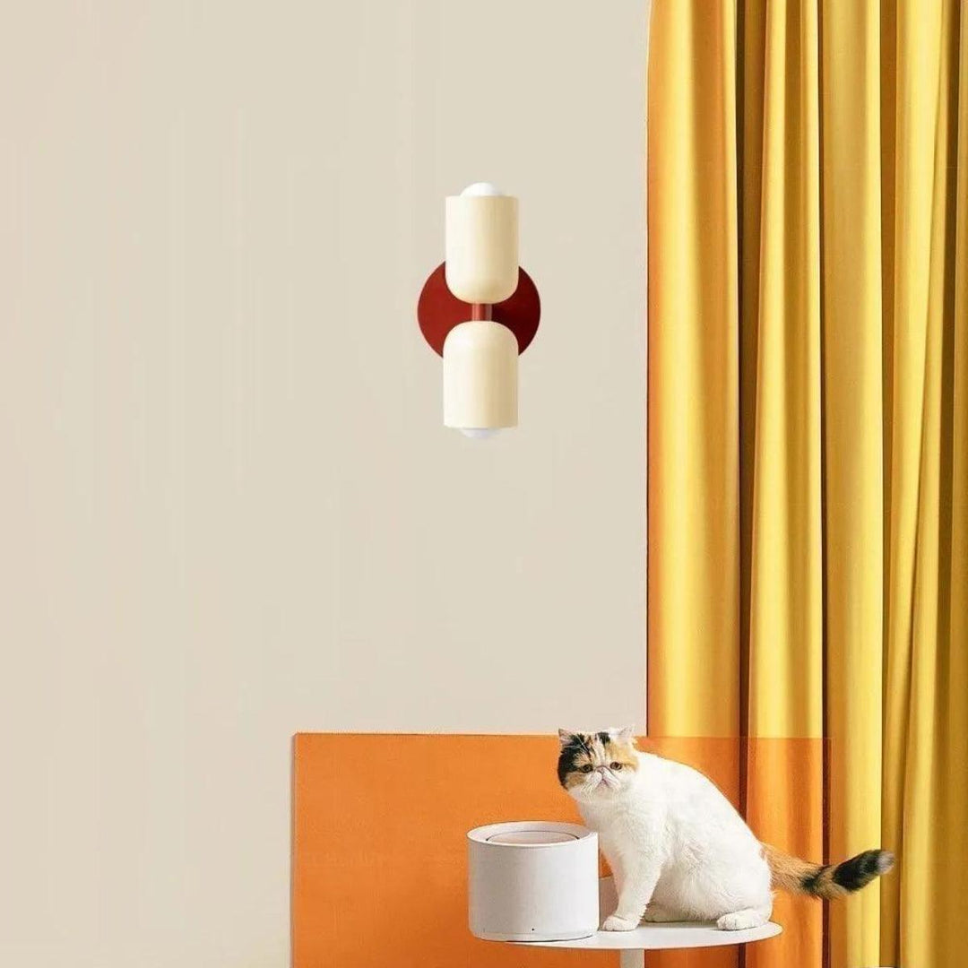Stylish double wall lamp, Scandinavian-inspired lighting for bedroom or study.
