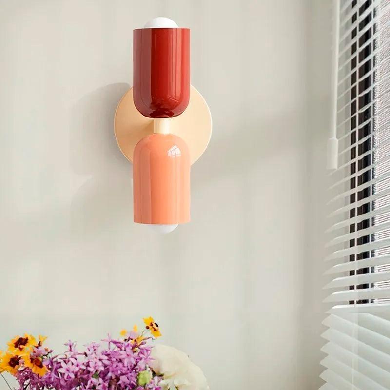 Decorative Scandinavian double wall lamp, elegant interior decor fixture.