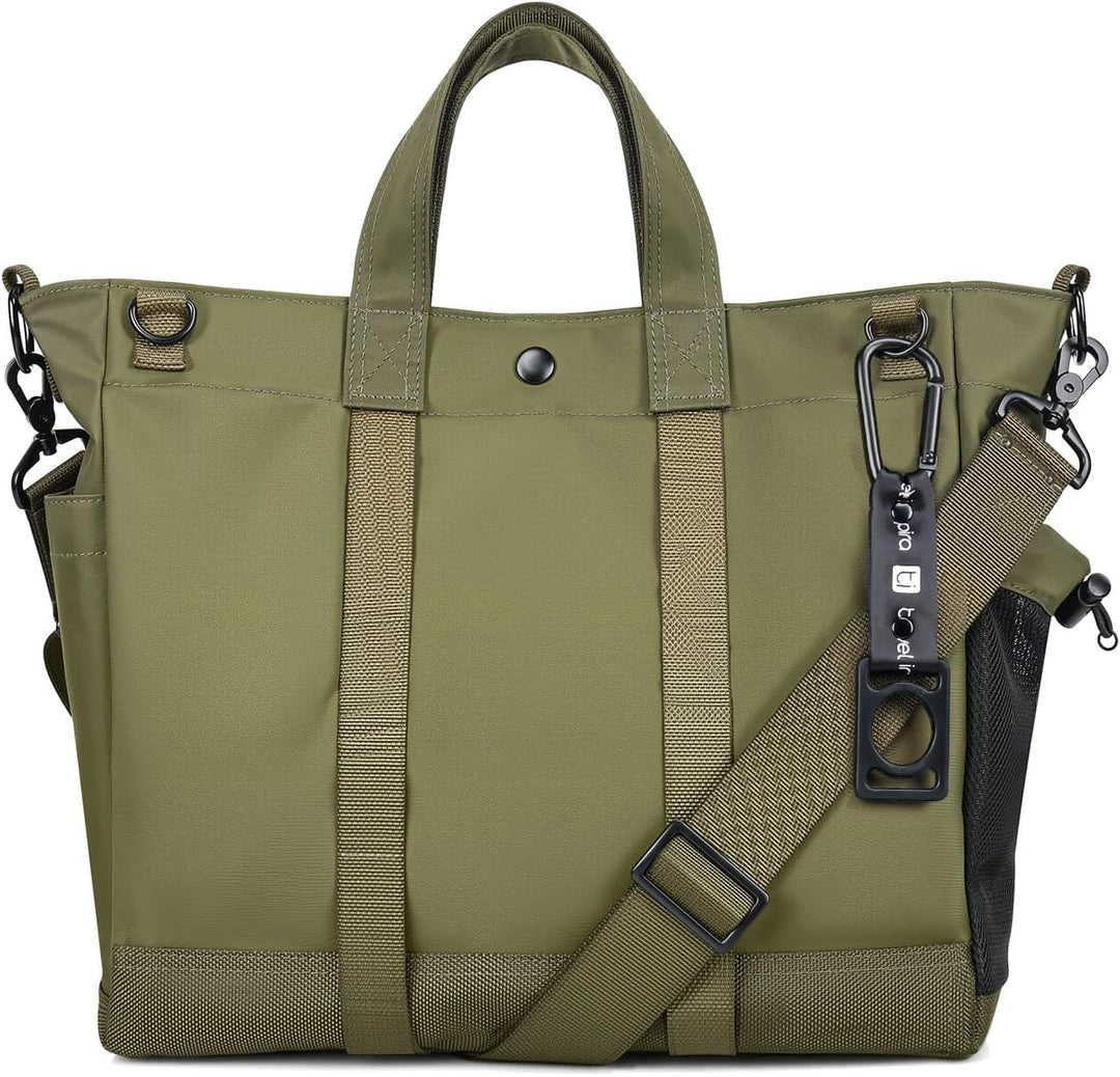 Commuter-Friendly MetroCarry Laptop Tote Bag, multi-compartment, adjustable shoulder strap, organized.