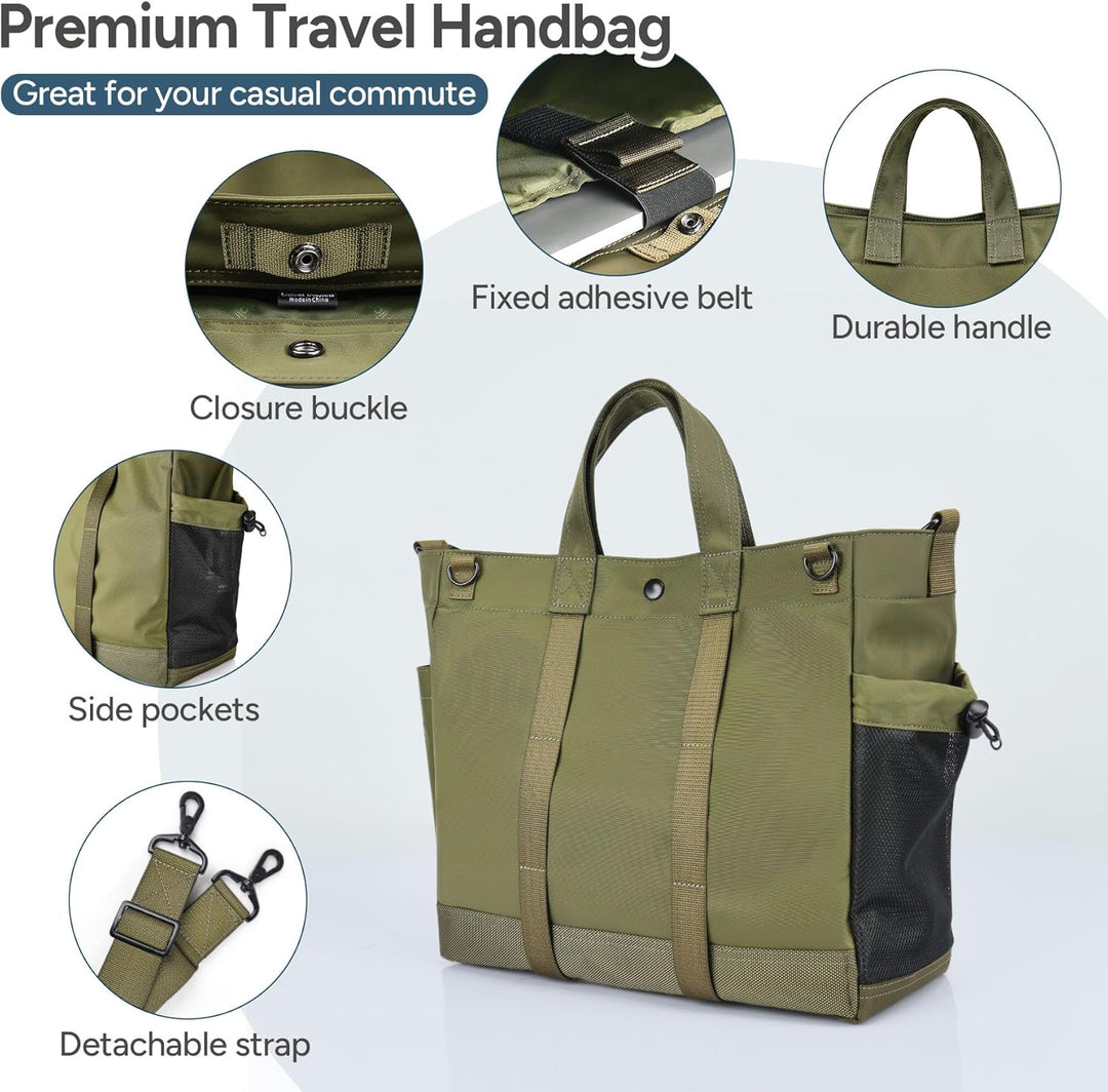 Organized MetroCarry Unisex Laptop Tote Bag, multiple compartments, adjustable strap for secure carrying.