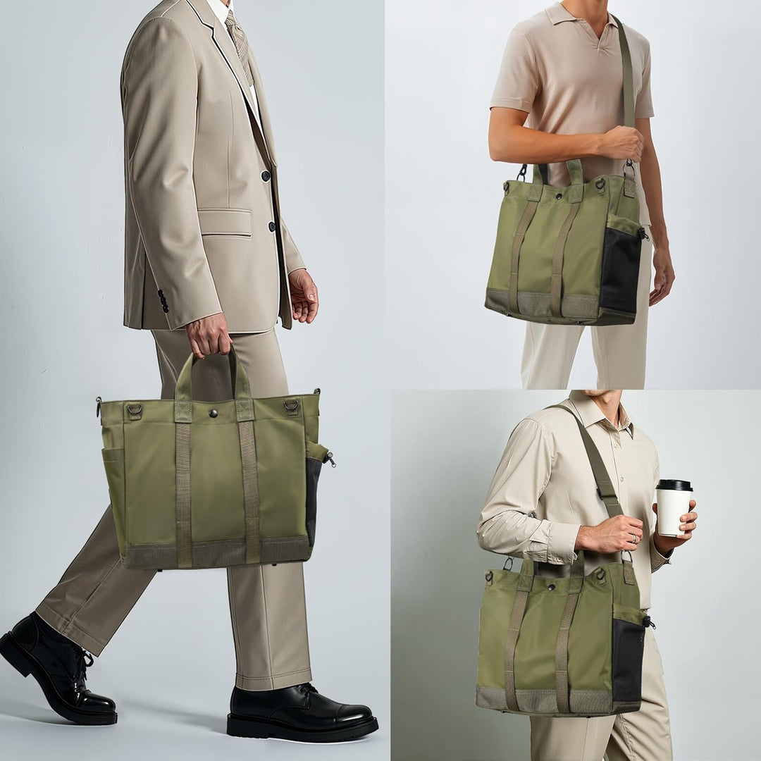 Spacious MetroCarry Multi-Compartment Laptop Tote Bag, unisex, adjustable strap for ultimate organization.