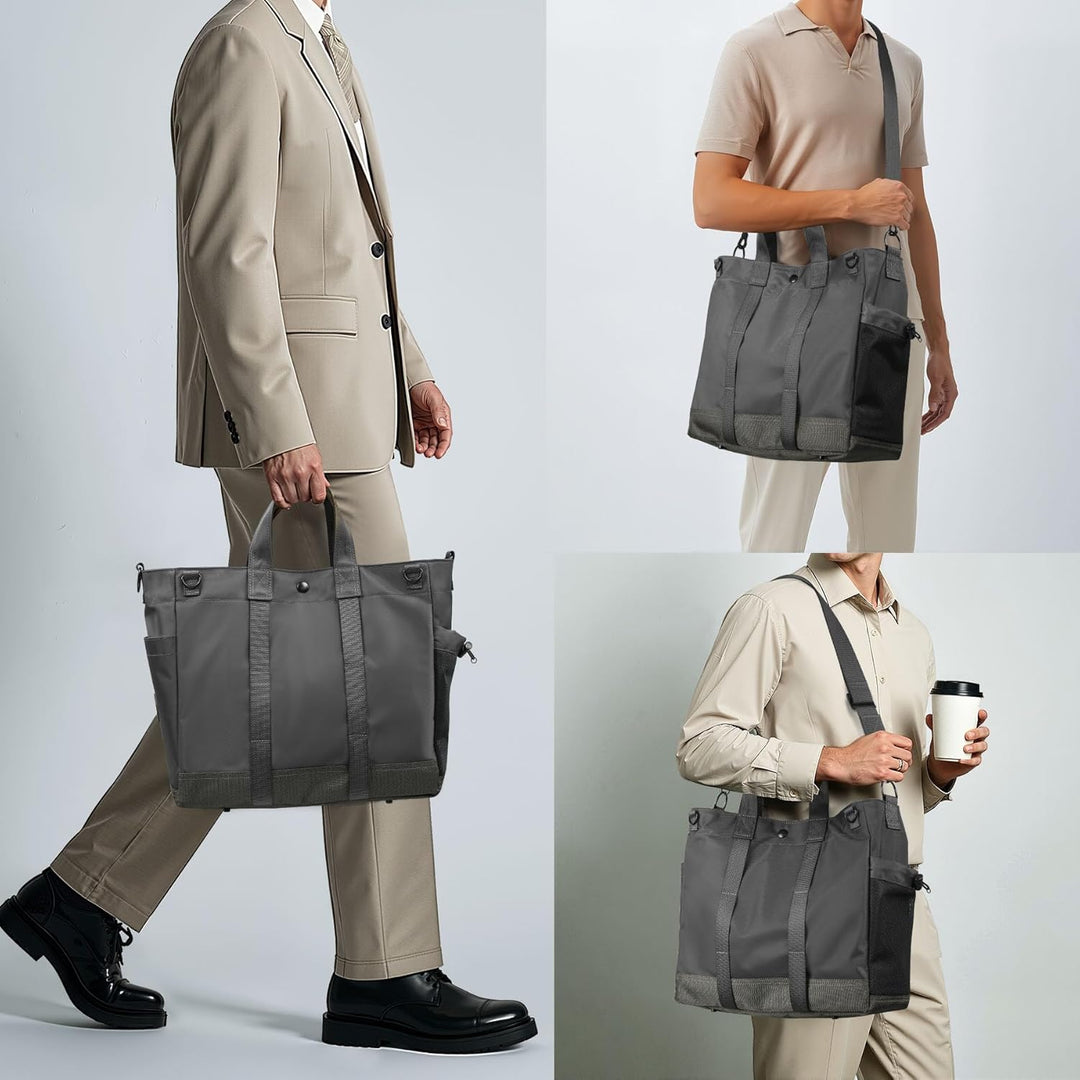 Durable Work Bag: MetroCarry Unisex Multi-Compartment Laptop Tote with Adjustable Shoulder Strap.