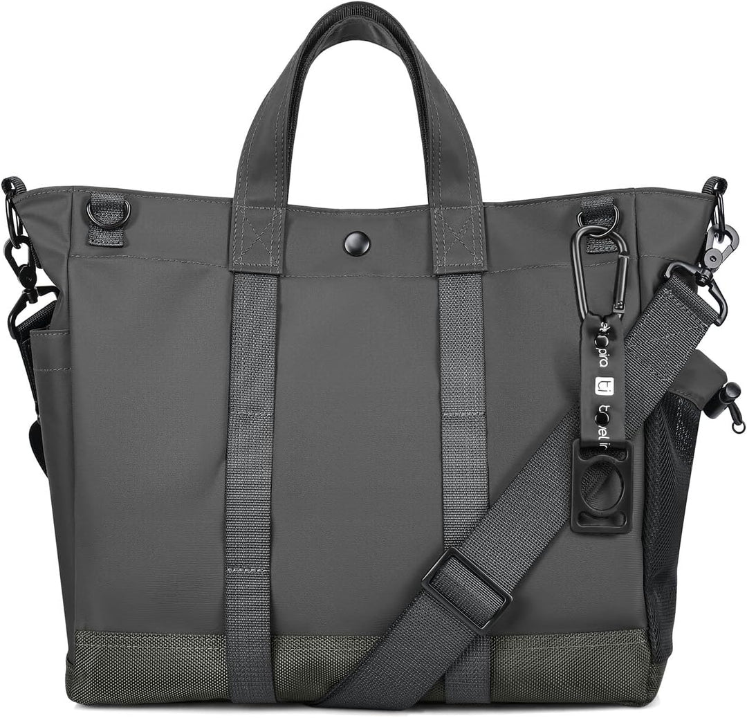 Unisex Multi-Compartment Laptop Tote Bag with Adjustable Strap for Work & Travel.