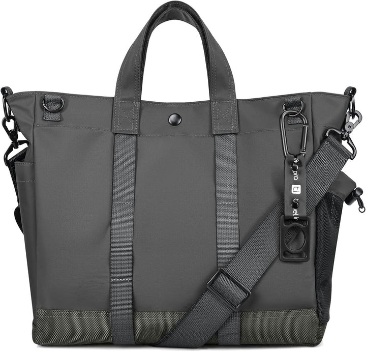 Unisex Multi-Compartment Laptop Tote Bag with Adjustable Strap for Work & Travel.