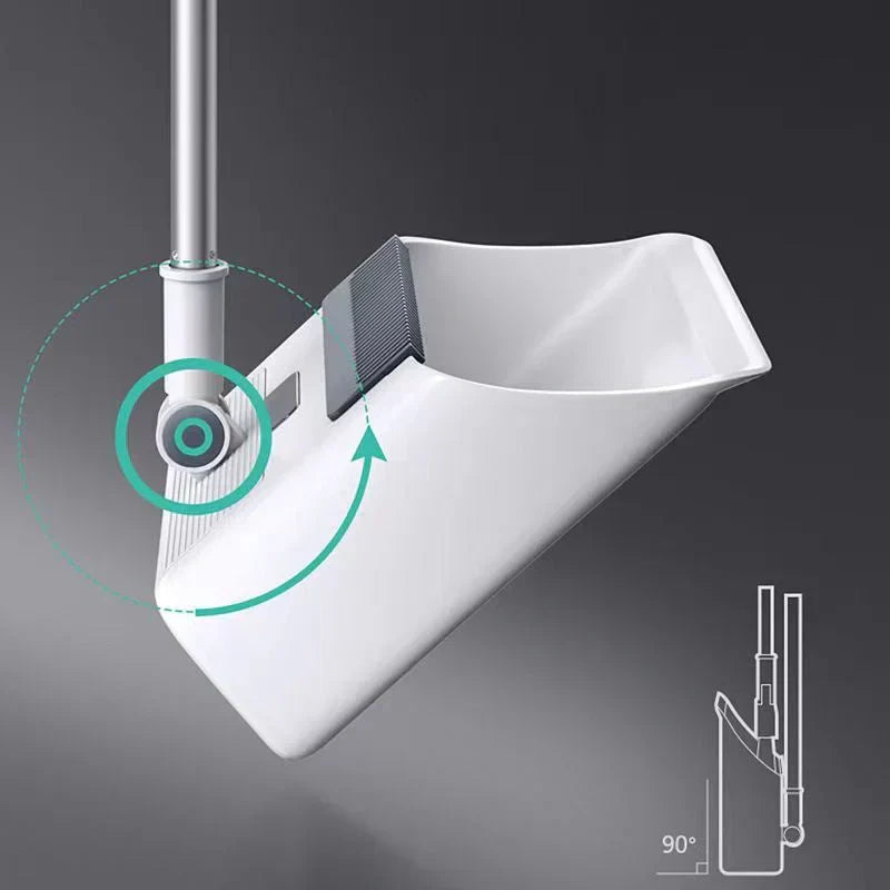 Multifunctional broom and dustpan set with 3-in-1 design, ergonomic handle, and self-cleaner, ideal for efficient home cleani