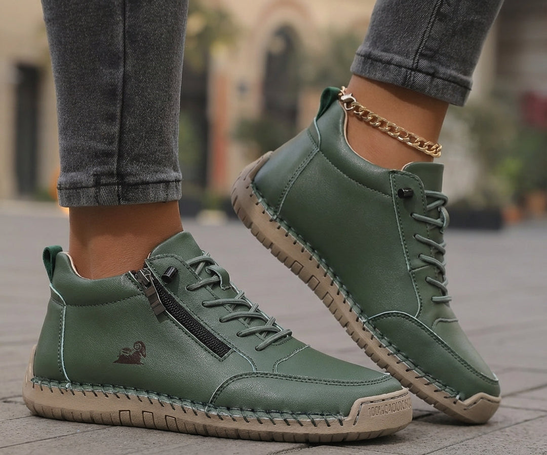 Women's versatile orthopedic sneakers with zipper, great for walking, casual style, & foot support.