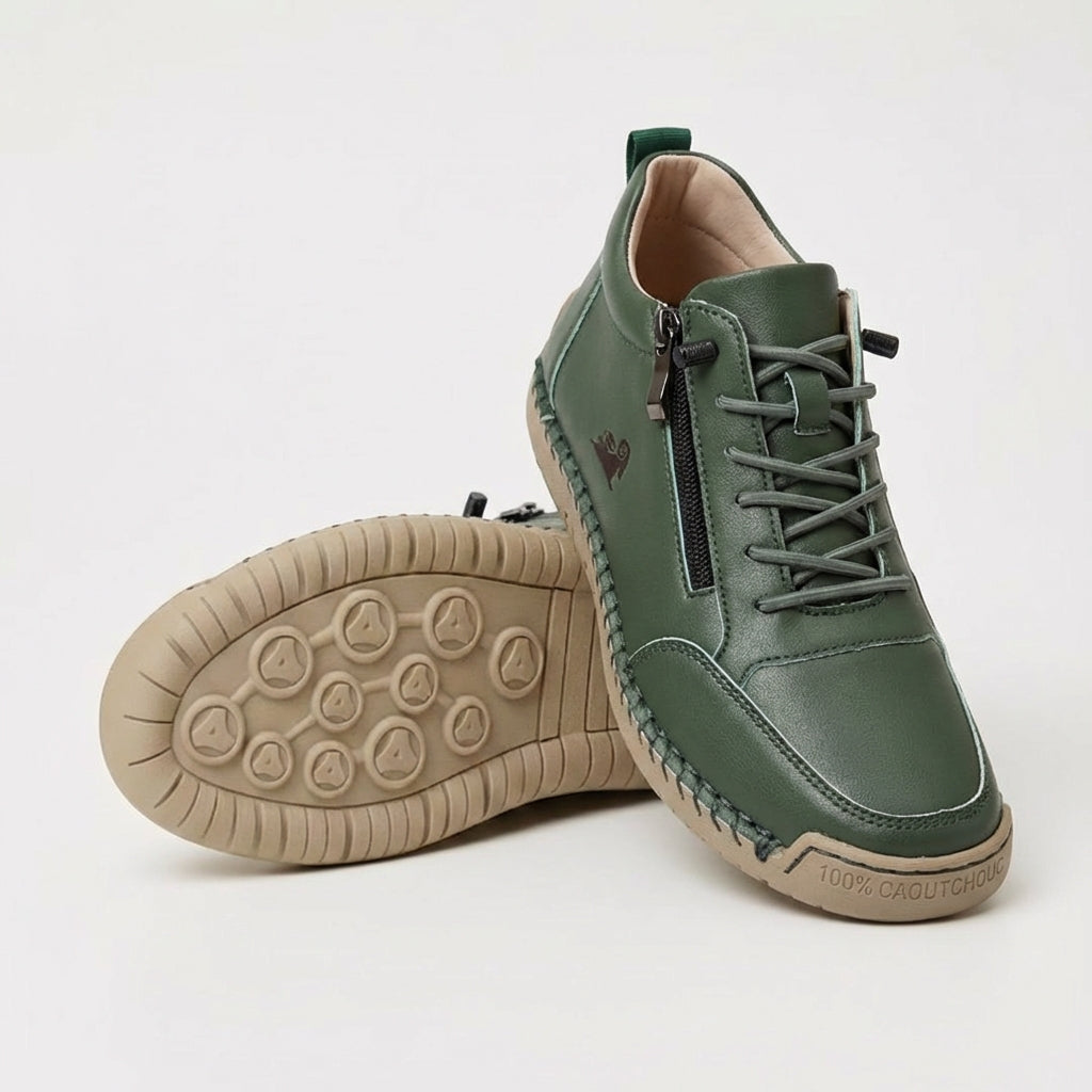 Active women's comfortable sneakers with zipper, orthopedic design for arch support & pain relief.