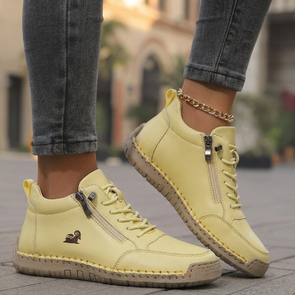 Comfortable women's sneakers with zipper & orthopedic support, designed for active, healthy feet.