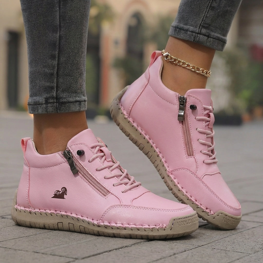Women's orthopedic zipper sneakers, blending fashion & function for ultimate foot comfort & support.