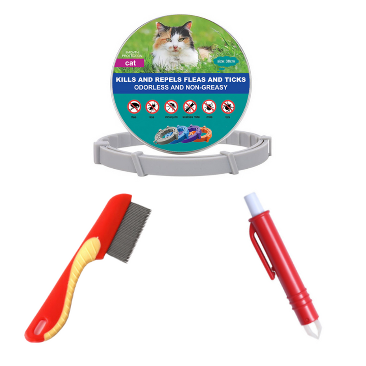 Long-lasting natural flea & tick collar for pets. Provides 8-month pest repellent defense for dogs & cats.