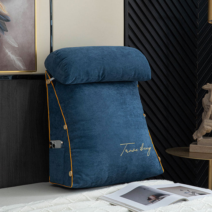 Durable ergonomic reading cushion, enhancing relaxation and providing strong back support for home comfort.