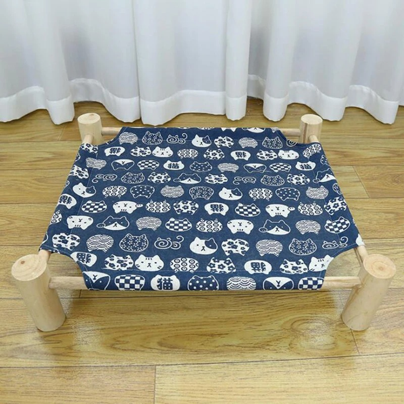 Plush elevated cat bed, a comfortable pet lounge ensuring feline friends a cozy, elevated spot to rest.