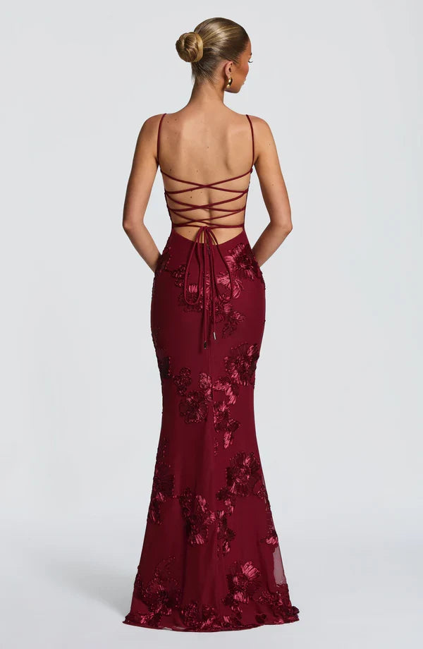 Stylish women's Aveline floral maxi dress with corset design, a stunning party & evening gown.