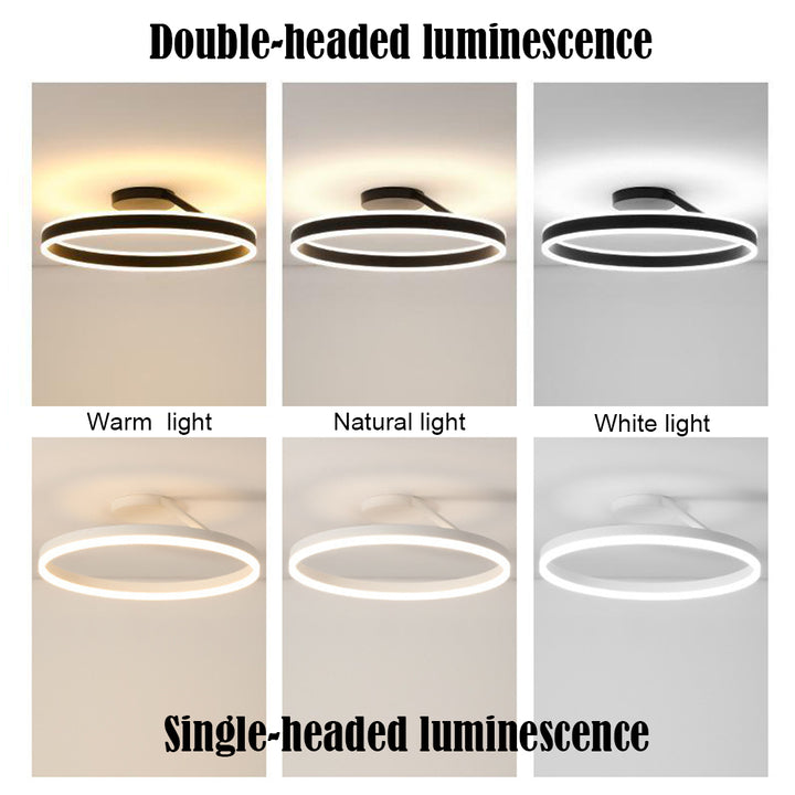Nordic minimalist LED ceiling light with sleek metal iron and acrylic design, perfect for modern living room illumination.
