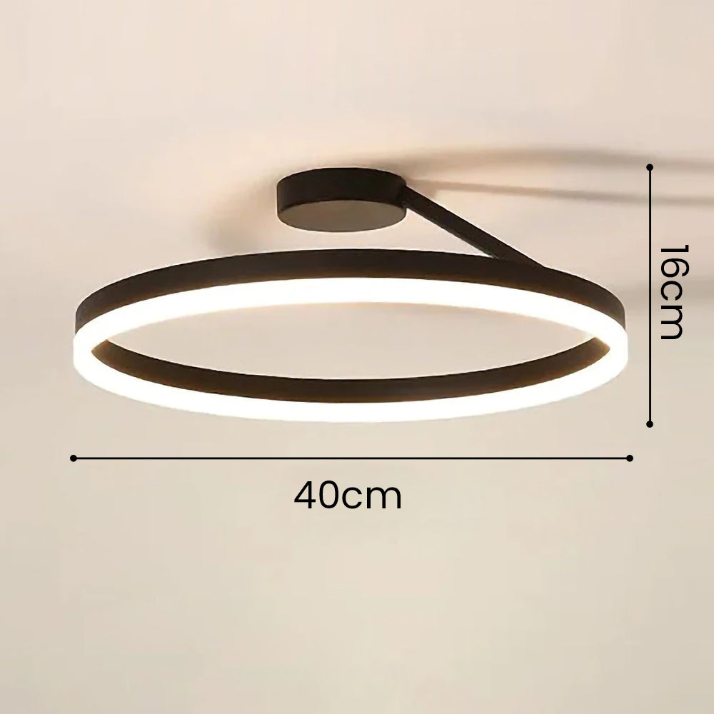 Nordic minimalist LED ceiling light with sleek metal iron and acrylic design, perfect for modern living room illumination.