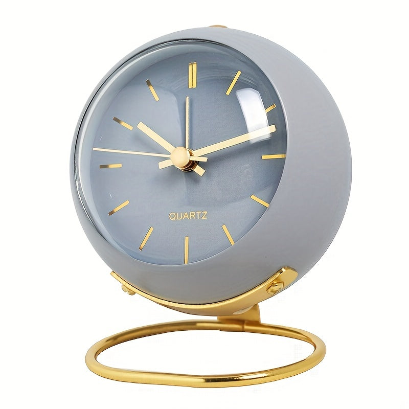 Sophisticated Nordic clock with silent operation, luminous hands, and a sturdy metal frame.