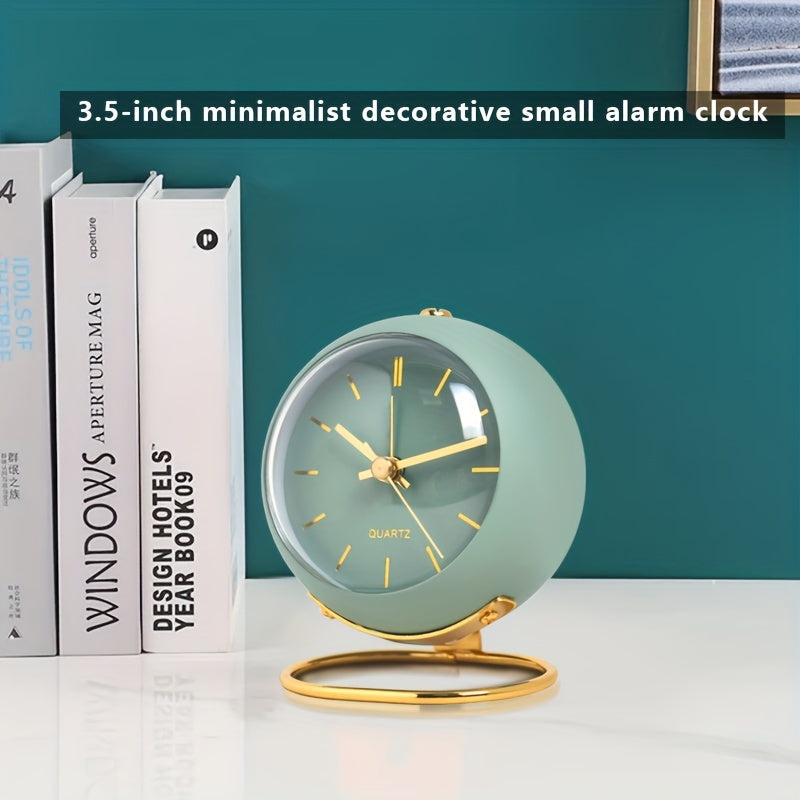 Modern Nordic silent clock with radiant hands & sophisticated metal frame, ideal home decor.