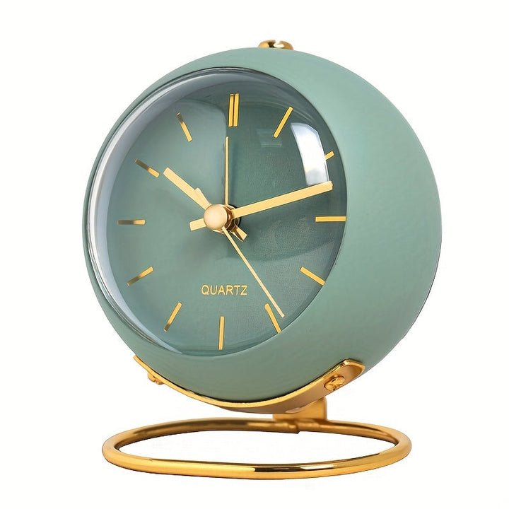 Premium Nordic silent clock for desks, with luminous hands and a high-quality metal frame.