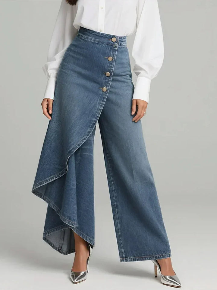 Black high-waisted wide-leg workwear pants for women, stylish & comfortable, ideal for professional settings.
