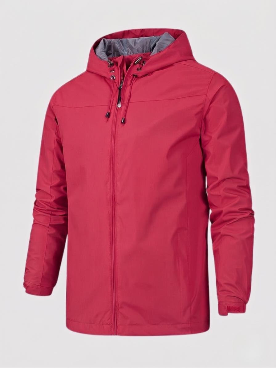 Men's lightweight hooded jacket, full zip, versatile casual outerwear. An all-season men's jacket.