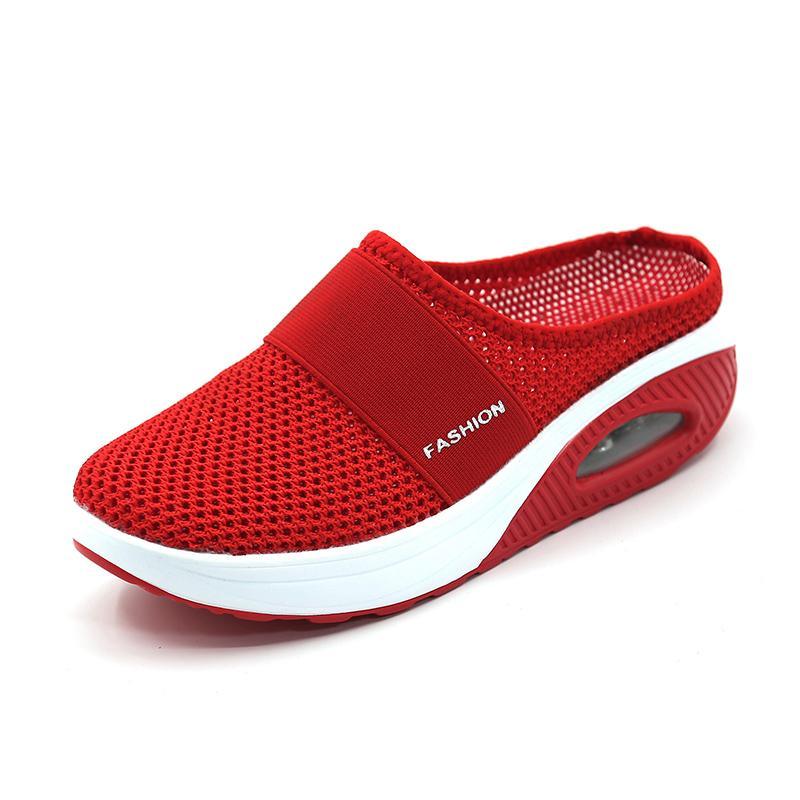 Lightweight women's walking shoes: slip-on design, air cushion, & superior orthopedic support.