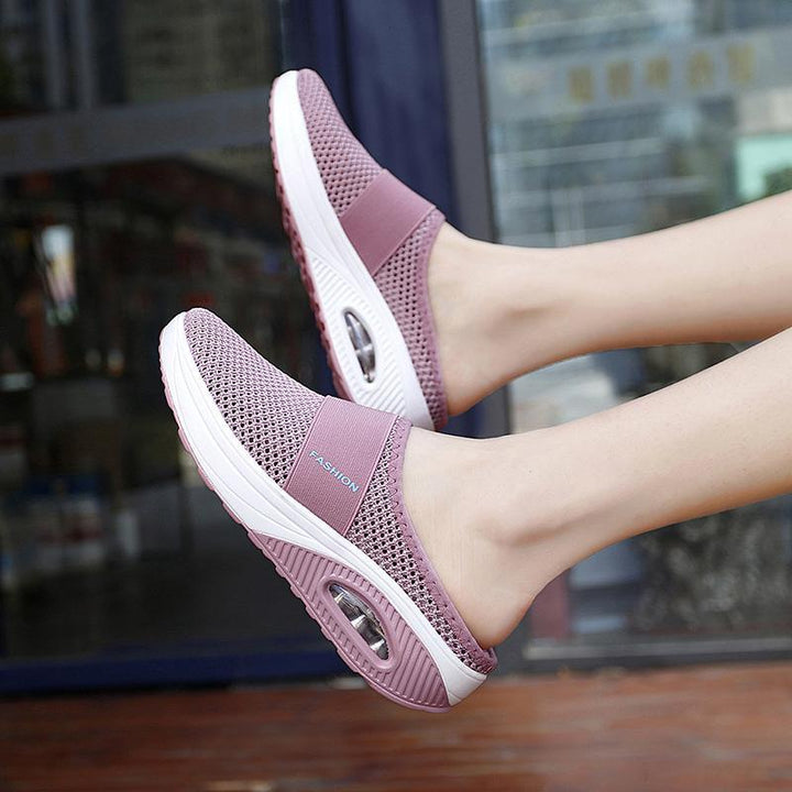 Women's orthopedic slip-on shoes with air cushion for superior comfort & arch support.