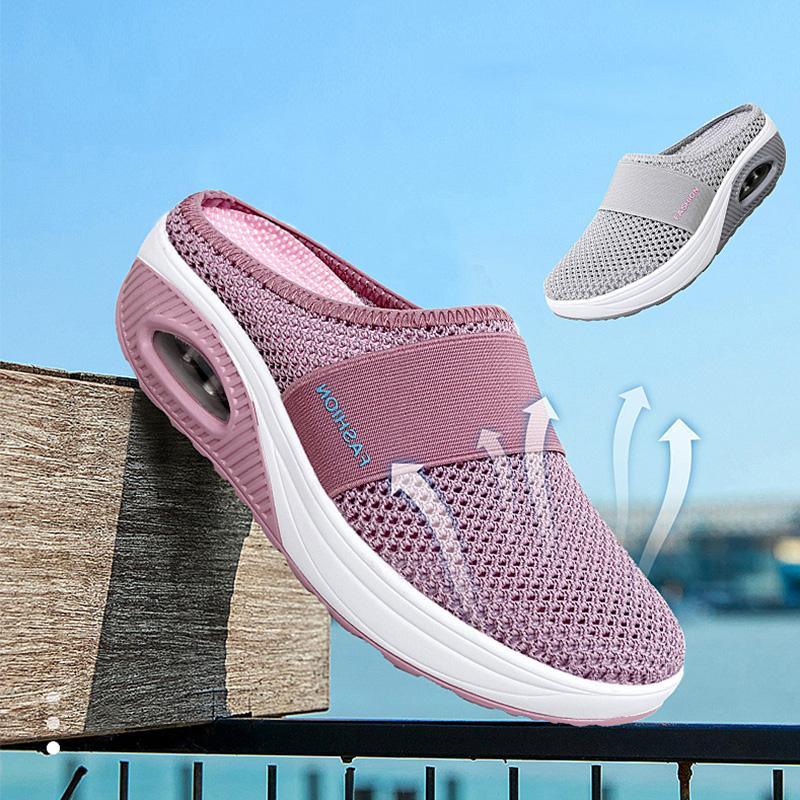 Casual women's slip-on comfort shoes for walking, with air cushion and foot support.