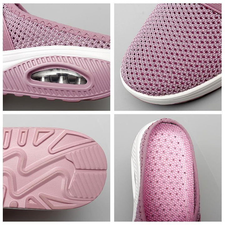 Easy-wear orthopedic slip-on shoes for women, with air cushion technology & arch support.