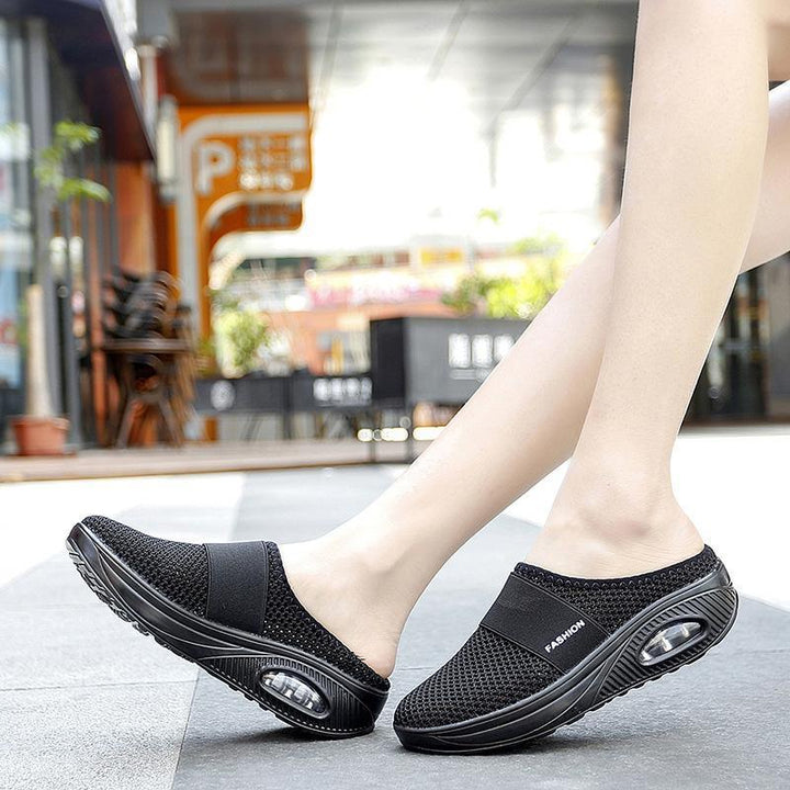 Comfortable women's slip-on orthopedic shoes with air cushion for all-day comfort & foot support.