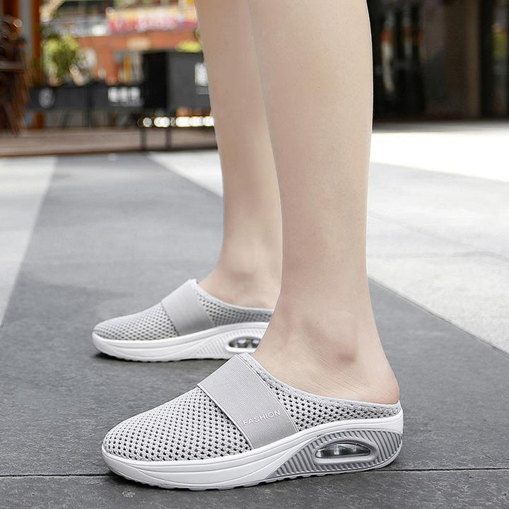 Stylish women's comfort slip-on shoes with air cushion, ideal for casual wear & walking.